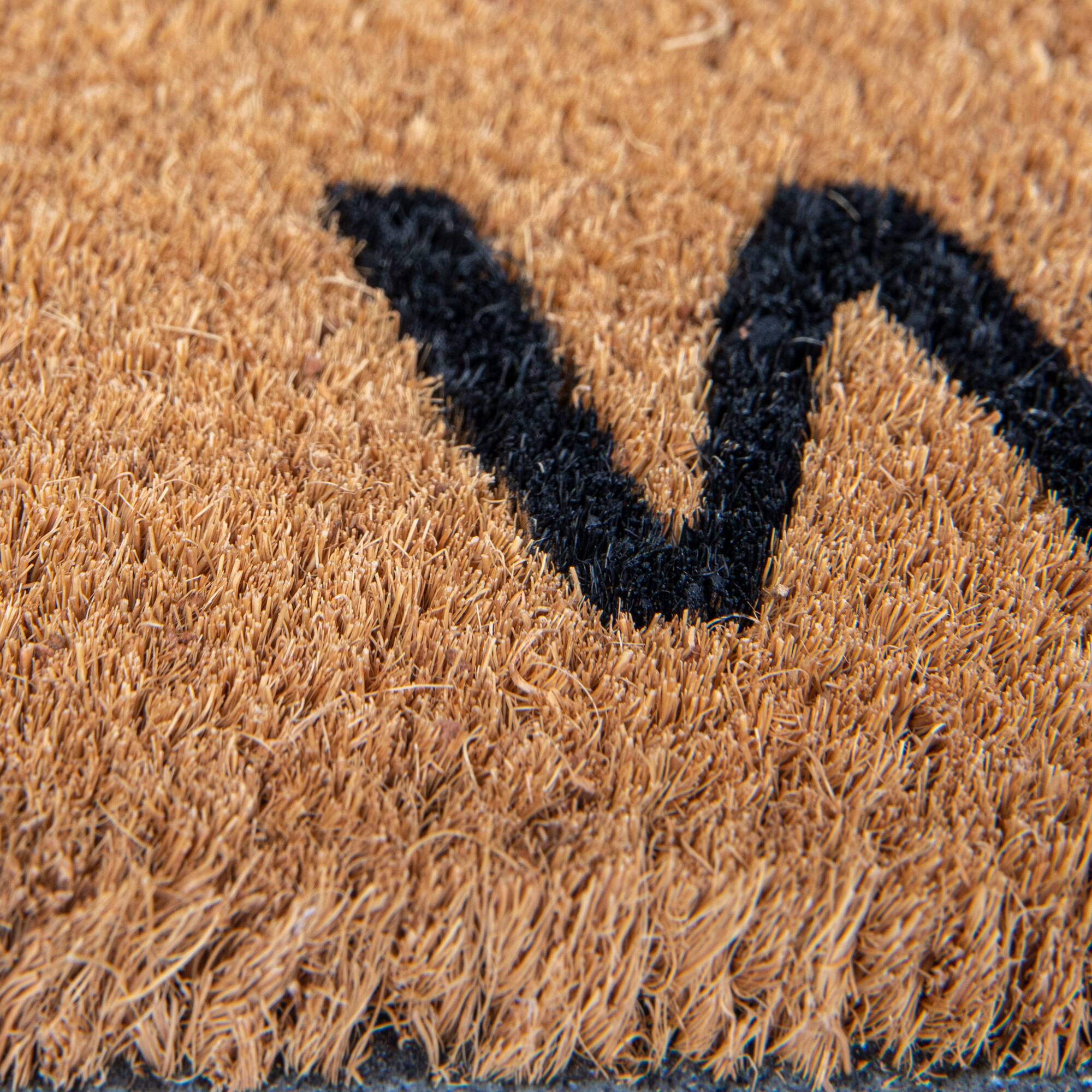 Hello Honey® Natural & Black Work & Wine Coir Doormat